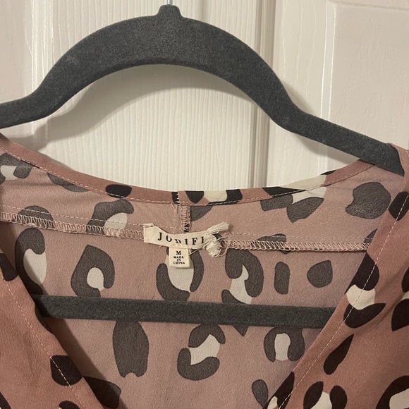 Jodifl leopard print top in mauve, M - Picture 2 of 3